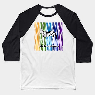 fine stripes,zebra,RAINBOW Baseball T-Shirt